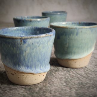 4 Bicchierini da caffè o liquore Azzurri