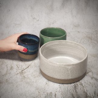 Set di 3 ciotole Bianco, Verde, Blu
