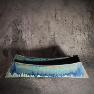 Vaso per Ikebana verde blu striato