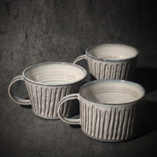 Tazze colazione texture bianco righe