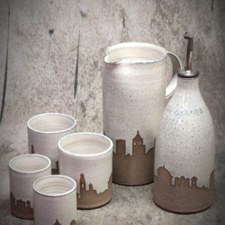 Set brocca + bicchieri + bicchierini liquore BG Grigio