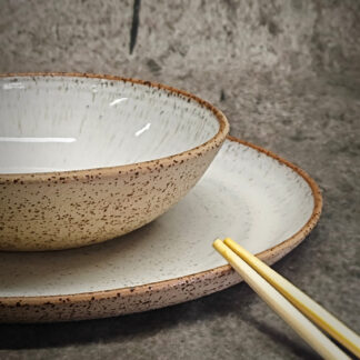 Piatto Fondo Ø18cm - Puntinato/Bianco